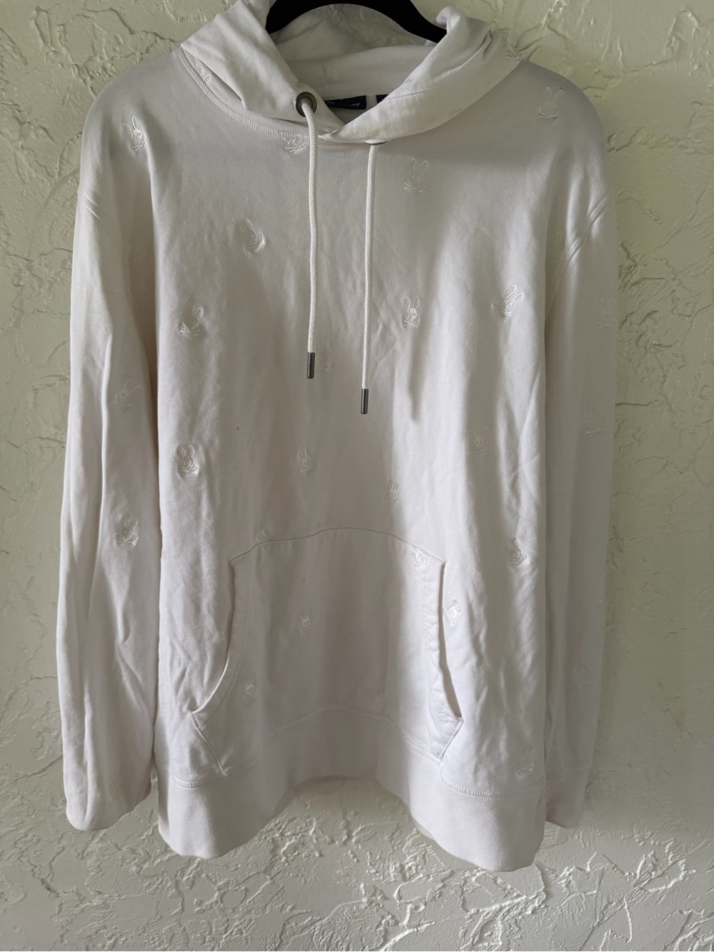 Psycho Bunny White Embroidered Pullover Hoodie